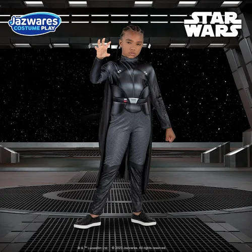 Vista 3 de Star Wars Reva Disfraz juvenil Mono estampado con hebilla de cinturón y capa desmontable