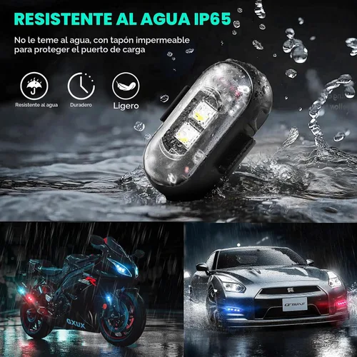 Vista 5 de 8PCS Luces Estroboscópicas LED Inalámbricas, Halloween 8 Colores Luces Estroboscópicas Inalámbricas con Control Remoto, IP65 Impermeable Recargable