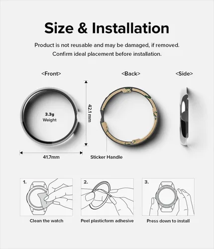 Vista 9 de Ringke Bisel Styling Compatible con Google Pixel Watch Case, Marco Adhesivo Anillo Cubierta Anti Rasguños [Acero Inoxidable] Protector Accesorio