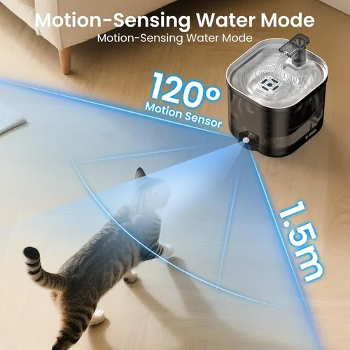Vista 16 de Accokids Fuente de Agua Inalámbrica sin Cable para Gatos con Bomba Externa, Funciona con Batería de 5000mAh, Fuentes Automáticas Recargables de 68oz