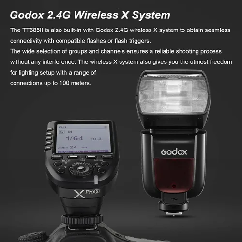 Vista 5 de Godox TT685II-C TTL Flash de cámara para Canon, con sistema 2.4G X, HSS