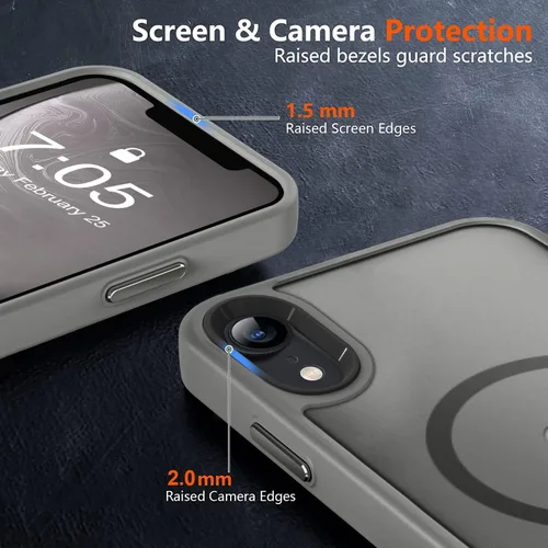 Vista 620 de MOCCA - Funda magnética resistente para iPhone XR de 6.1 pulgadas, compatible con MagSafe, funda con protección contra caídas de grado militar