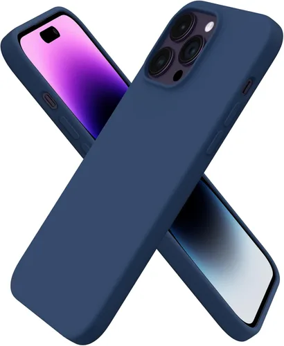 Vista 16 de ORNARTO Funda compatible con iPhone 14 Pro Max de 6.7 pulgadas, silicona líquida delgada de 3 capas con cobertura completa, funda protectora