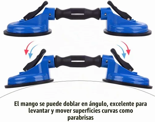 Vista 3 de IMT Paquete de 2 ventosas de vidrio dobles, placa de vacío resistente con mango ajustable para levantar vidrio/instalación automática de parabrisas