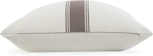 Vista 6 de Hofdeco Funda de almohada decorativa moderna y bohemia solamente, para sofá, cama, a rayas, marrón, 18 x 18 pulgadas