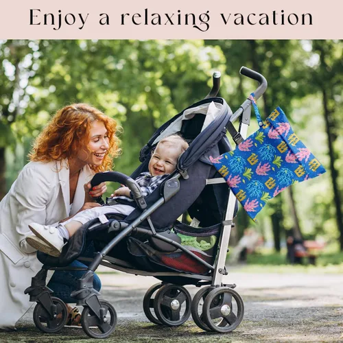 Vista 5 de Bolsa para artículos húmedos y secos, bolsas de natación impermeables, lavables a máquina, bolsas reutilizables para playa, piscina, pañales y ropa