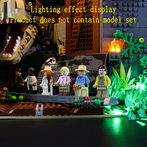 Vista 6 de GEAMENT Kit de luces LED compatible con Lego Jurassic Park: T.rex Rampage - Juego de iluminación para modelo de construcción Jurassic World 75936