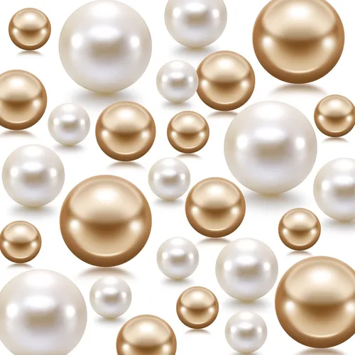 Vista 16 de Jadive 200 piezas de cuentas de perlas para relleno de jarrón y centros de mesa, cuentas de maquillaje de perlas sin agujeros para boda, fiesta