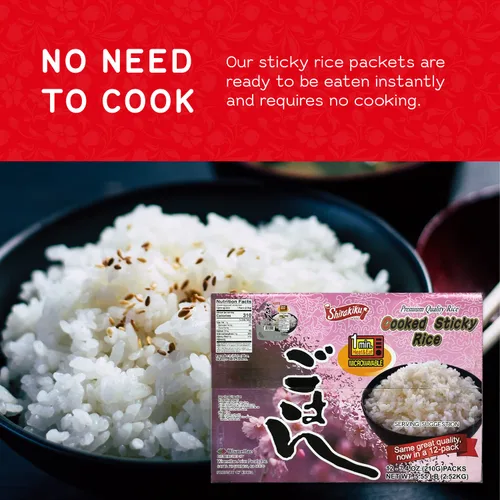 Vista 6 de Shirakiku Granos secos y arroz – Arroz blanco pegajoso de grano corto estilo japonés – Arroz de sushi cocido listo para comer de alta calidad apto