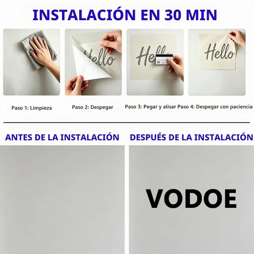Vista 3 de VODOE Calcomanías inspiradoras de pared para dormitorio: aplicar en menos Su ambiente es bonito