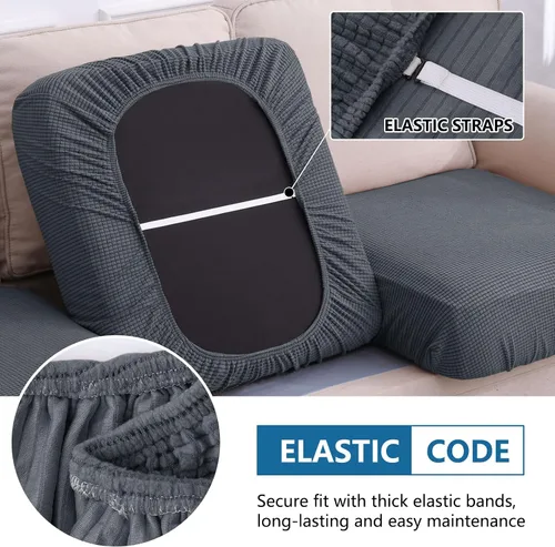 Vista 70 de hyha Fundas impermeables para sofá seccional, fundas de cojín Beige