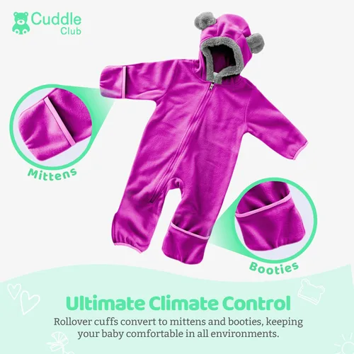 Vista 63 de Enterizo de vellón para bebé, rómper de una sola pieza con capucha para niños, ropa para exteriores, chaqueta infantil