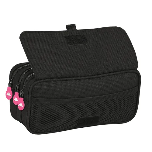 Vista 3 de Portatodo Triple Kappa Black and pink Negro (21,5 x 10 x 8 cm)