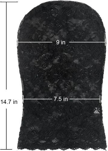 Vista 4 de JEGERMIG Máscaras de piel de encaje máscara de cara completa capucha de elastano para mujer velo de fiesta de máscaras