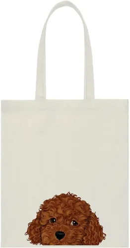 Vista 7 de WIRESTER Bolsa de lona para mujeres y niñas, bolsa de playa, comestibles y viajes, lindo perro