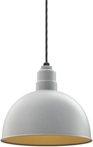 Vista 27 de Steel Lighting Co. Colgante de cuenco rosa Lámpara montada en el techo Cúpula de 15 pulgadas vástago de 12 pulgadas Estilo granero de acero