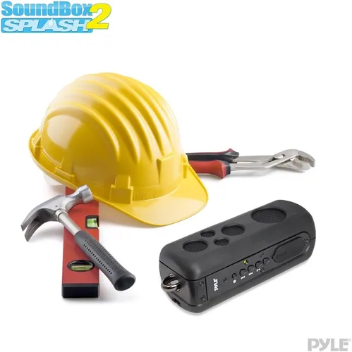 Vista 6 de Pyle Sound Box Splash - Altavoz portátil deportivo, inalámbrico, resistente al agua, compatible con Bluetooth, audio estéreo con conector de entrada