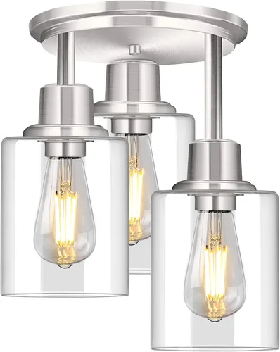Vista 18 de ROTTOGOON Lámpara de Techo Semiempotrada, Accesorios de Luz de Techo de 3 Luces Cerca del Techo, Accesorios de Luz de Cocina Negro Mate