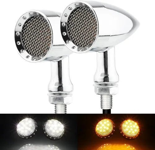 Vista 12 de TSUNG - Luz de señal direccional LED tipo bala para motocicleta, indicador pequeño, intermitente universal para la parte delantera y trasera