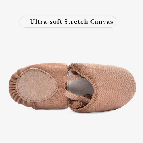Vista 3 de Stelle Pirouette Dance - Zapatos de lona con media suela para ballet jazz niñas, mujeres, niños, hombres y adultos