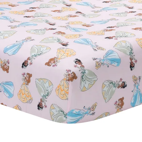 Vista 5 de Lambs & Ivy (LAMCR) Juego de ropa de cama para cuna de bebé, diseño de princesas Disney, color rosa, 3