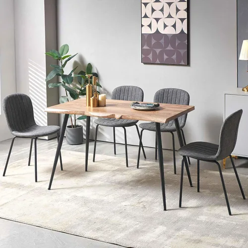 Vista 4 de NORDICANA Juego de mesa de comedor de 5 piezas, mesa de comedor rectangular moderna y sillas para cocina, comedor, rincón de desayuno con 4 sillas