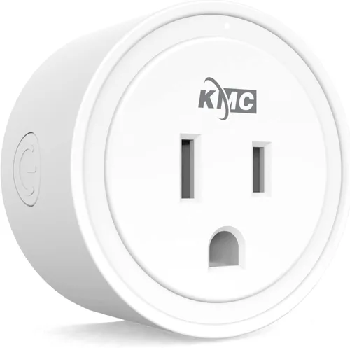 Vista 2 de KMC - Enchufe inteligente mini, paquete de 4, tomas de corriente Wi-Fi para hogar inteligente, control remoto de luces y dispositivos desde