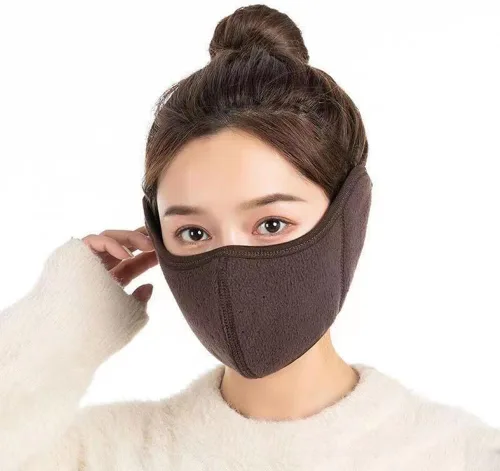 Vista 11 de Unisex Winter Warm Mask with Ear Cover - 360 Degree Wrap Dustproof Breathable Half Face Mouth Cover Face Earflaps