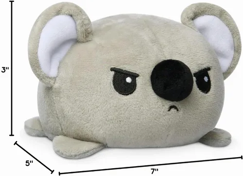 Vista 4 de TeeTurtle - El peluche reversible original de koala - gris - lindos animales de peluche sensoriales que muestran tu estado de ánimo