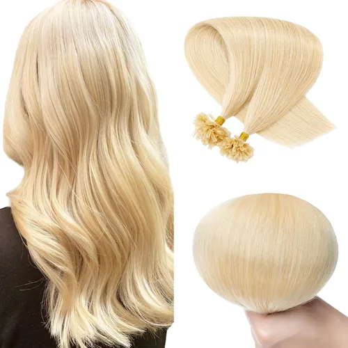 Vista 25 de SEGO Extensiones de cabello humano con micro cuentas, extensiones de cabello humano con micro bucle, lacio, natural, fusión fría, 1.76 oz/paquete