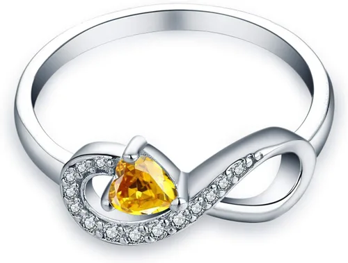 Vista 51 de Anillo Jo Wisdomo de compromiso. de plata esterlina, con corazón e infinito, anillo de amistad, para ella