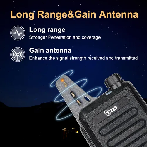 Vista 2 de TID RADIO TD-M8s Radios Walkie Talkies Radio bidireccional recargable (paquete de 6) Radio FRS sin licencia con cargador de 6 vías Multi Gang