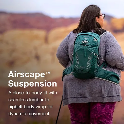 Vista 4 de Osprey Mochila de senderismo Tempest para mujer, verde, (Jasper Green), Mochila de senderismo Tempest