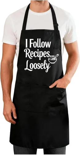 Vista 19 de Delantales divertidos para hombres y mujeres, perfectos para cocina, barbacoa, hornear, esposa, marido, regalo de cumpleaños para papá