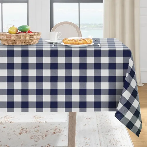 Vista 8 de Softalker - Mantel rectangular a cuadros, impermeable para exteriores, 54 x 120 pulgadas, mantel de búfalo a cuadros, resistente a las manchas