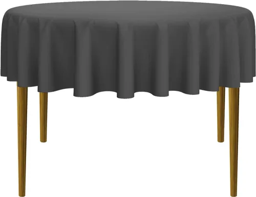 Vista 48 de Lann's Linens - Mantel redondo premium de 70 pulgadas para bodas/banquetes/restaurantes - Mantel de tela de poliéster - Azul bebé