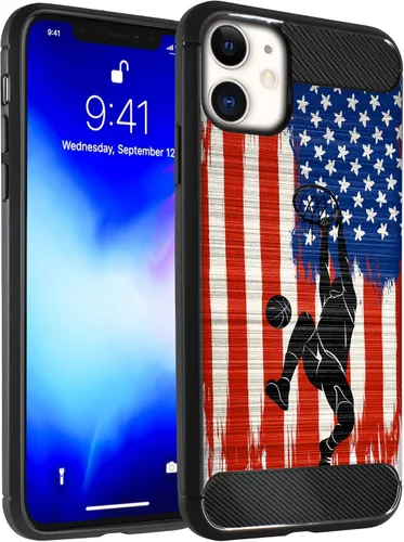 Vista 13 de CasesOnDeck - Funda compatible con Apple iPhone 11 / iPhone XI (2019) de 6.1 pulgadas, funda delgada de fibra de carbono TPU para acentuar arañazos