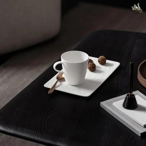 Vista 3 de Villeroy & Boch Manufacture Rock Blanc - Plato rectangular para carne, pescado y verduras, porcelana premium