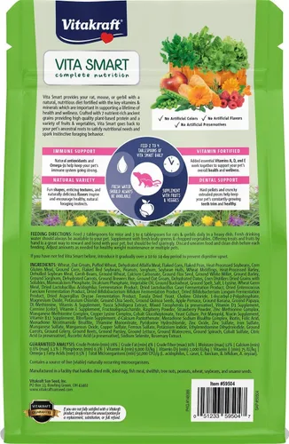 Vista 2 de Vitakraft Vita Smart - Alimento para ratones y jerbos para ratas y jerbos con nutrición diaria saludable, semillas de alta calidad, cereales