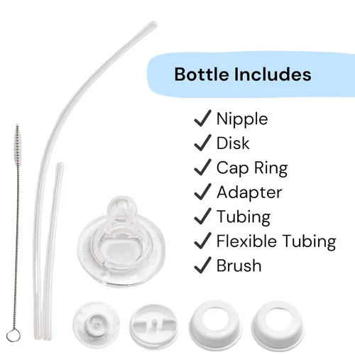 Vista 2 de Podee - Botella manos libres para bebé, sistema de alimentación anti-cólicos, Lion
