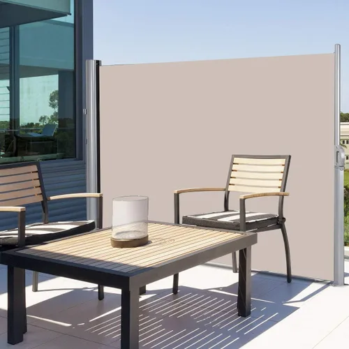 Vista 10 de Tangkula Toldo retráctil plegable para patio al aire libre, impermeable, divisor de privacidad (118.5 x 63 pulgadas, gris)