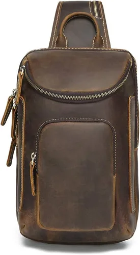 Vista 2 de LANNSYNE Bolso bandolera de cuero de grano completo vintage