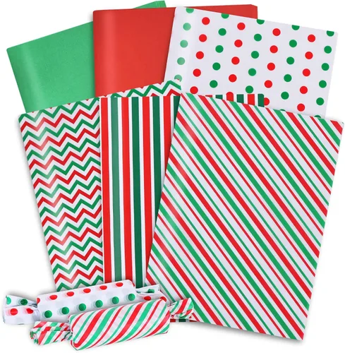Vista 16 de BEISHIDA 100 hojas de papel de seda blanco y negro a granel, rayas de sarga y puntos, estrellas para bolsas de regalo, papel de regalo de 14 x 20
