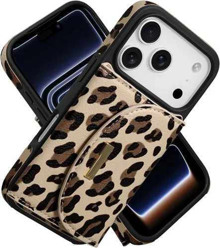 Vista 10 de Funda tipo cartera de Keallce para iPhone 14 Pro de 6.1 pulg., funda con tapa y ranuras para tarjetas, soporte con anillo, funda protectora de piel
