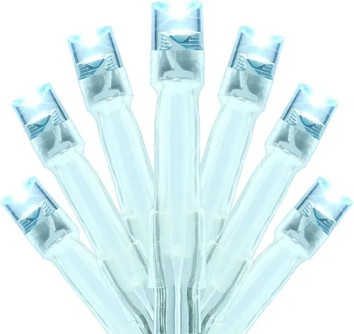 Vista 11 de YULETIME - Tira de 300 luces LED rosadas de color blanco cálido de 100 pies con adaptador de 8 modos, 4 pulgadas de espacio, cable transparente Rosa