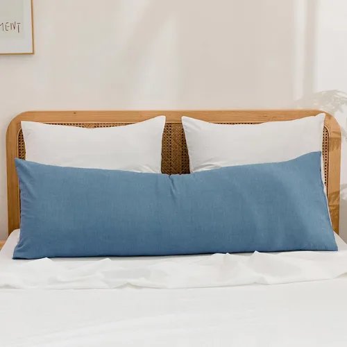 Vista 48 de BESTOUCH 100% Algodón Lavado Funda de Almohada para Cabello y Piel, Sensación de Lino, Suave, Cómoda, Transpirable, Juego de 2 Fundas de Almohada