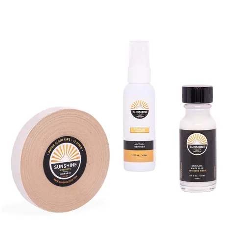 Vista 7 de Kit de reemplazo de cabello - Cinta 1522 rollo de 1/2 pulgada x 12 yardas, pegamento blanco para peluca de pegamento extendido, removedor
