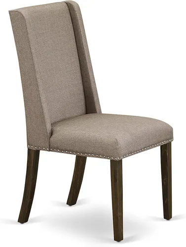 Vista 10 de East West Furniture F2FL5-716 - Juego de mesa de comedor de 5 piezas, incluye una mesa de cocina redonda con pedestal y 4 sillas de comedor Parson