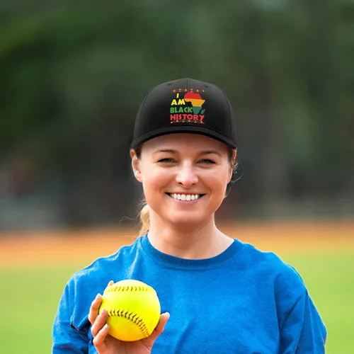 Vista 5 de I Am Black History Month - Gorra de béisbol deportiva con diseño del orgullo afroamericano