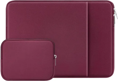 Vista 14 de RAINYEAR - Funda para laptop de 11 a 11.6 pulgadas con bolsillo y bolsa de accesorios, color negro Funda protectora acolchada con cremallera suave